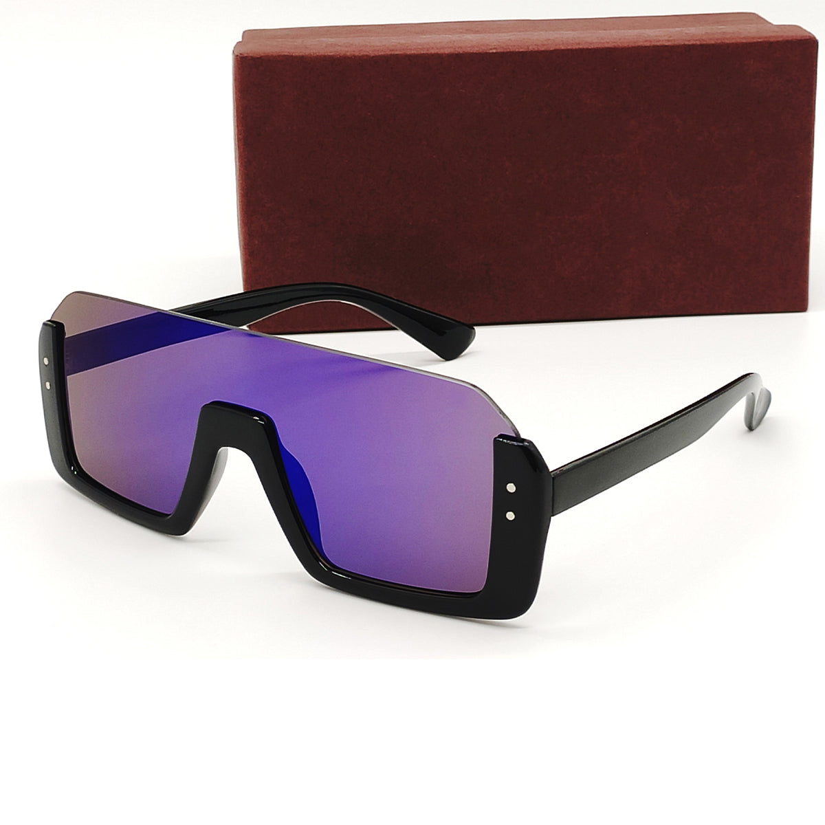 Blue Tributo Square Sunglasses (SUN-LV-2129-BLU3BLK)