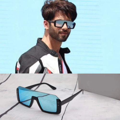 Blue Tributo Square Sunglasses (SUN-LV-2129-BLU3BLK) SWASTIK CREATIONS The Trend Point