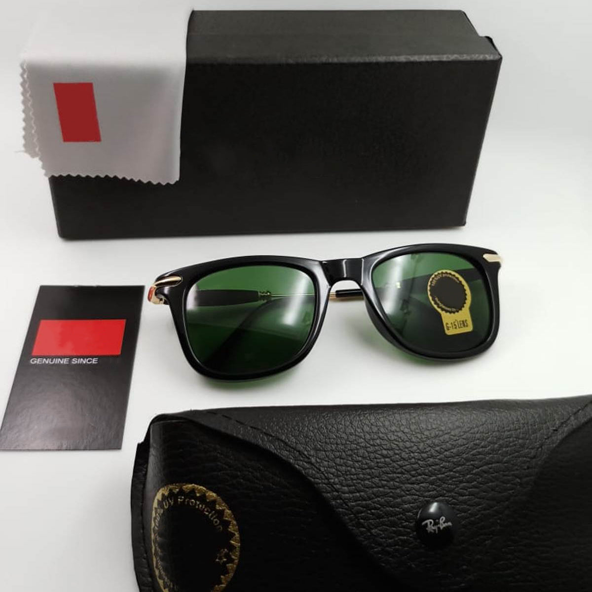 Green Enigte Square Sunglasses (SUN-RN-2148-GRN1GLD-M) SWASTIK CREATIONS The Trend Point