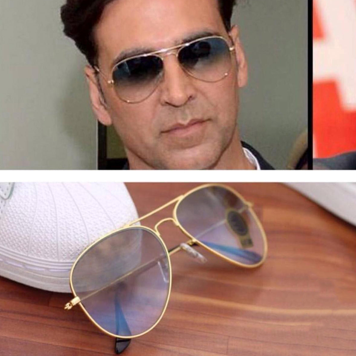 Purosangue 3026 Aviator Sunglasses (SUN-RN-3026-BLU2GLD-M) SWASTIK CREATIONS The Trend Point