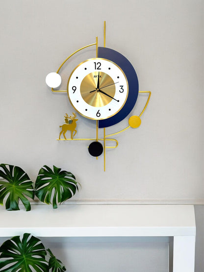 3D Black & Gold Metal Wall Clock