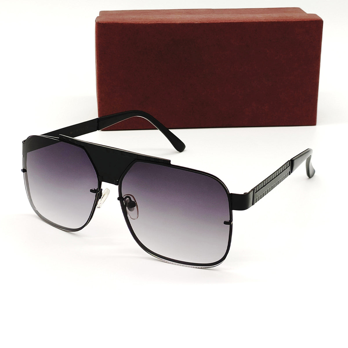 Black SELTOS Square Sunglasses (SUN-LV-5996-BLK2BLK) SWASTIK CREATIONS The Trend Point