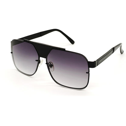 Black SELTOS Square Sunglasses (SUN-LV-5996-BLK2BLK)