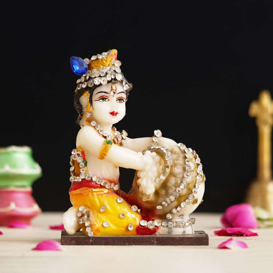 Lord Krishna Idol Makhan Chor Statue Gift Showpiece (NMB-KR1)