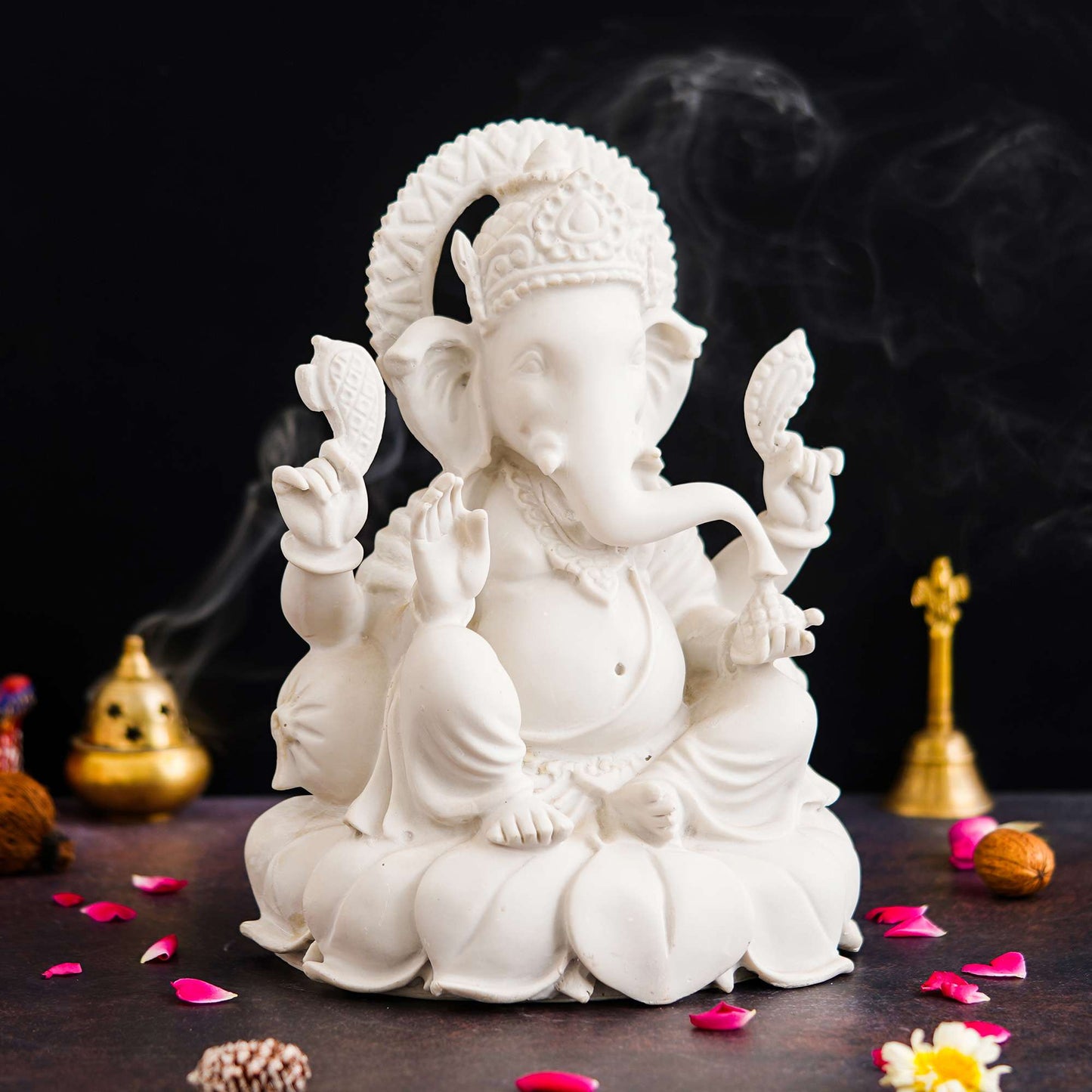 Marble Ganesh ji Statue Idol Murti for Home Decor Office Desk? for HomeDecor Decoration Gifting -1 (NMB-G2) SWASTIK CREATIONS The Trend Point