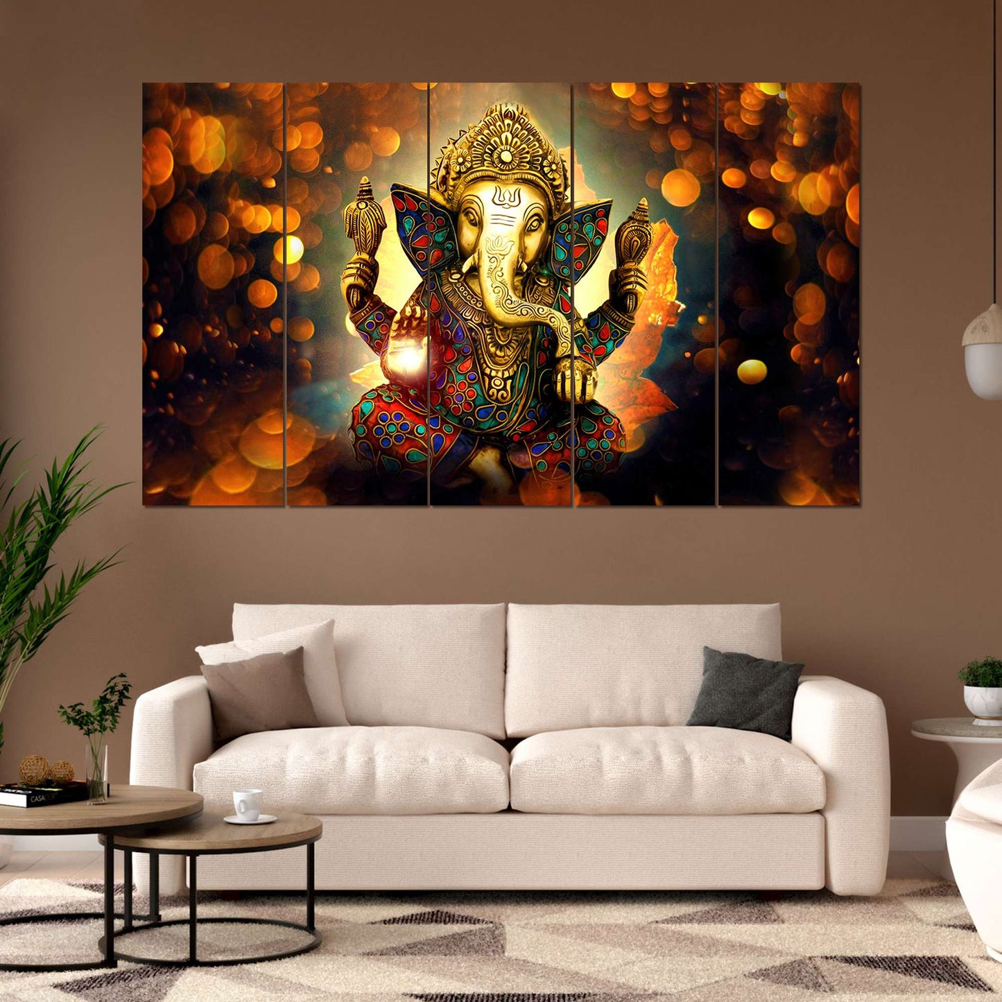 SET OF 5 Ganesh DIGITAL WALL PAINTING (2Y4G2) SWASTIK CREATIONS The Trend Point