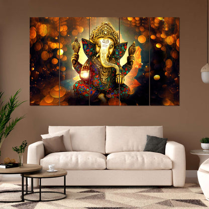 SET OF 5 Ganesh DIGITAL WALL PAINTING (2Y4G2)