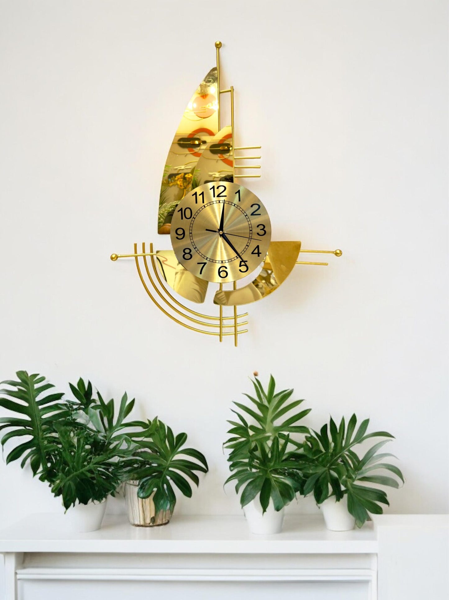 Boat Shaped Metal Wall Clock SWASTIK CREATIONS The Trend Point