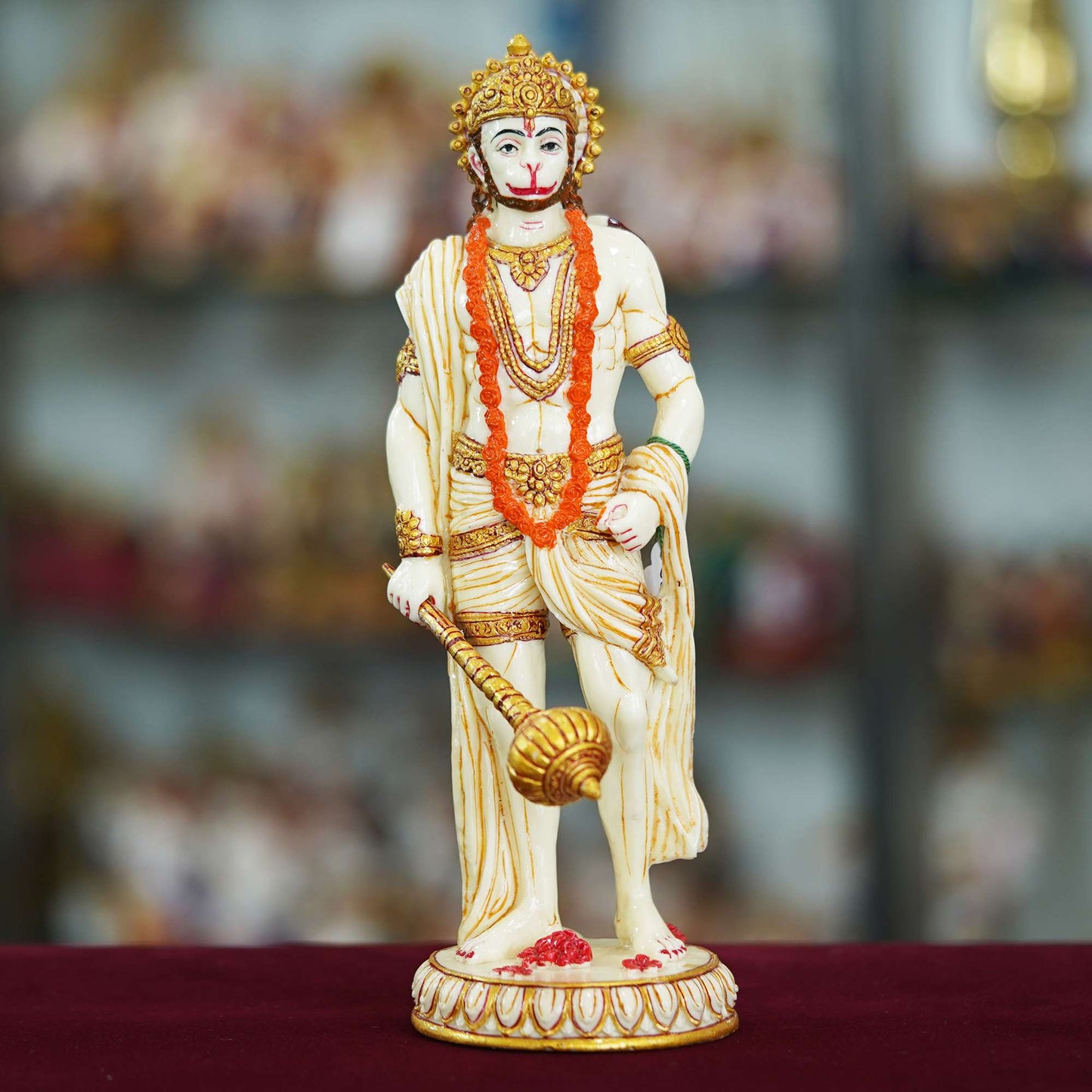 Marble Handmade Hanuman Ji Idol For Home Décor Decorations For Living Room Handcrafted Showpiece For Décor ( 10 INCHES HEIGHT ) (MHJ-1) SWASTIK CREATIONS The Trend Point