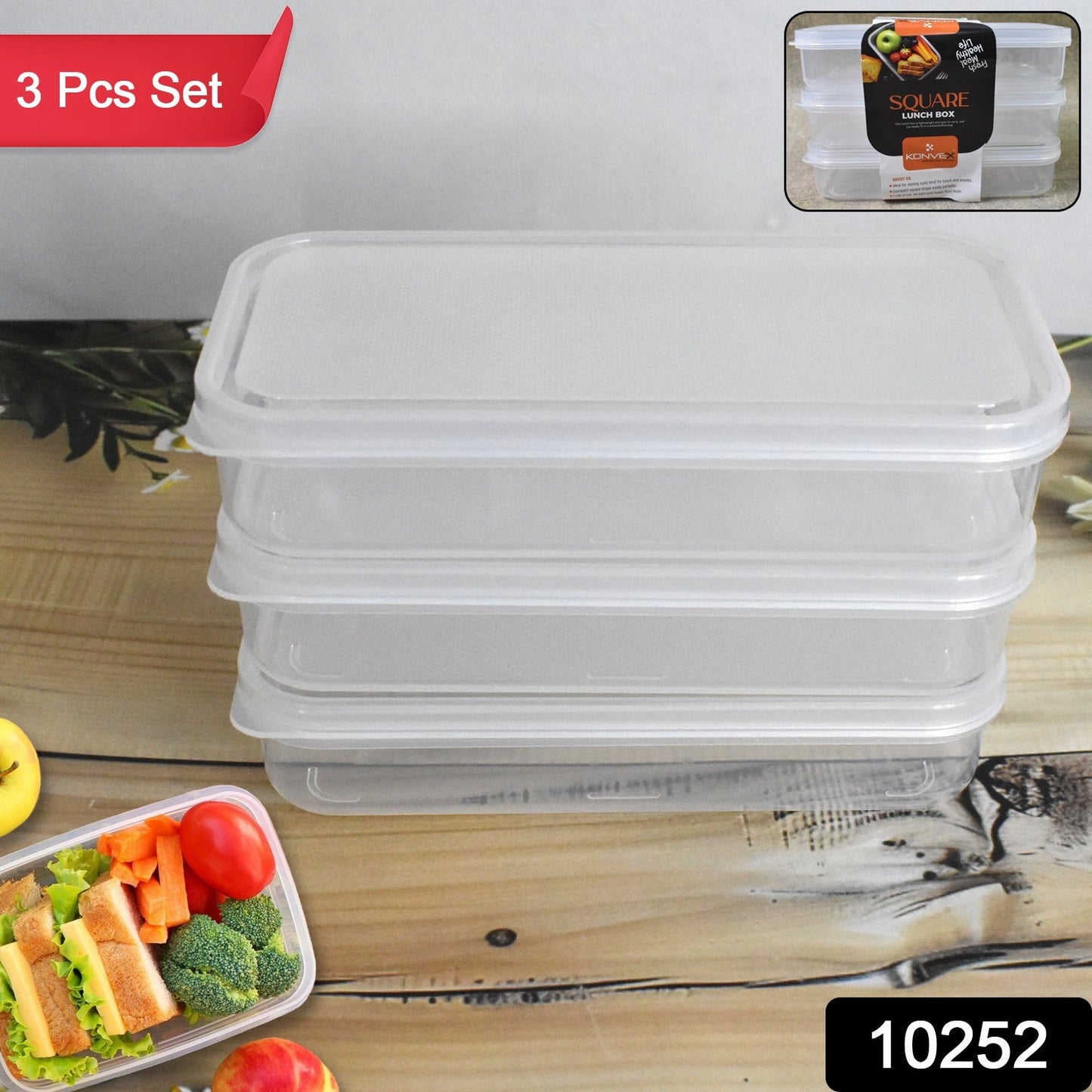 Plastic Square Lunch Box, Kitchen Containers Set SWASTIK CREATIONS The Trend Point