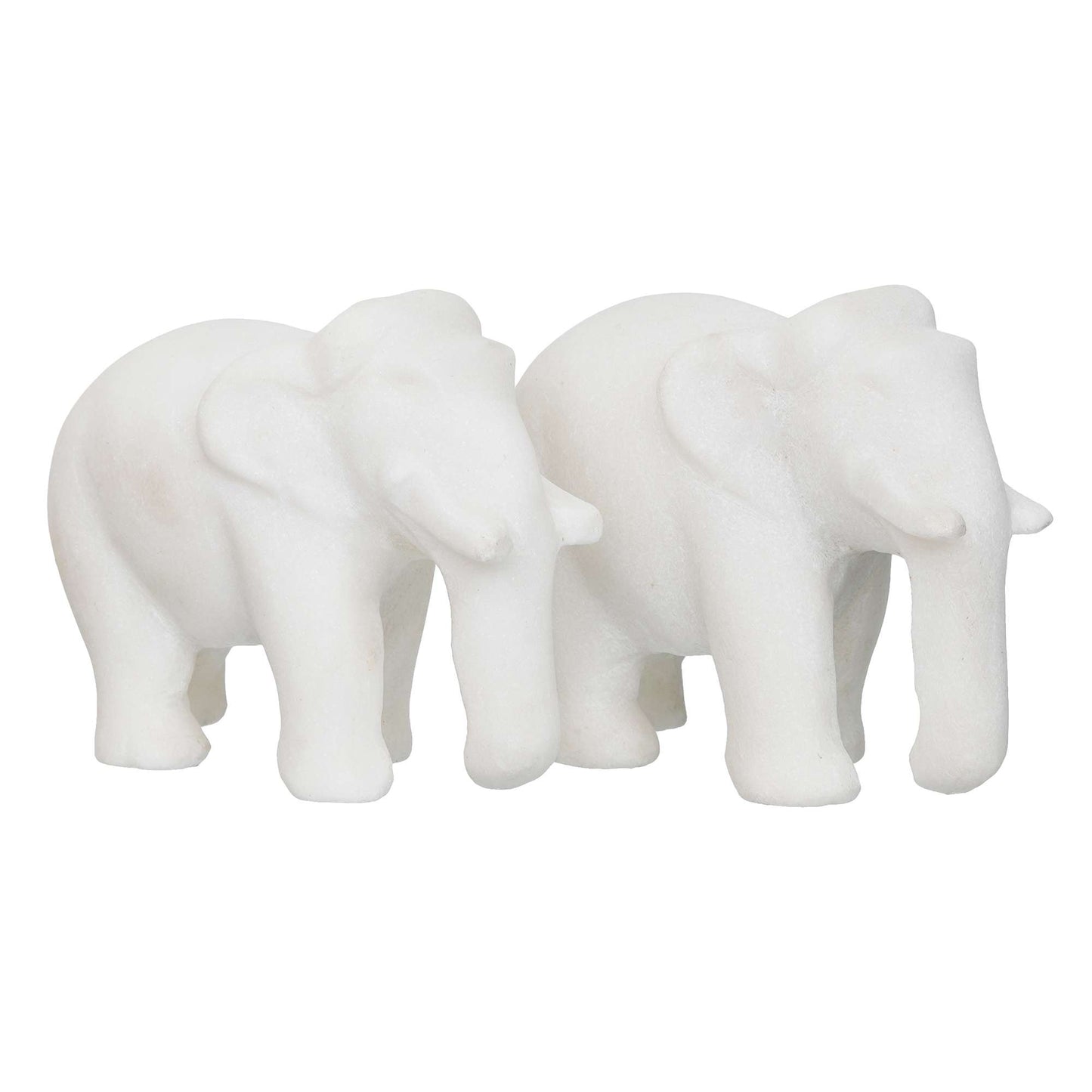 White Marble Elephant Showpieces Home Decor for Living Room, Table, Shelf for Vastu, Feng Shui, Office Decor, Gifting (NMB-EL1) SWASTIK CREATIONS The Trend Point