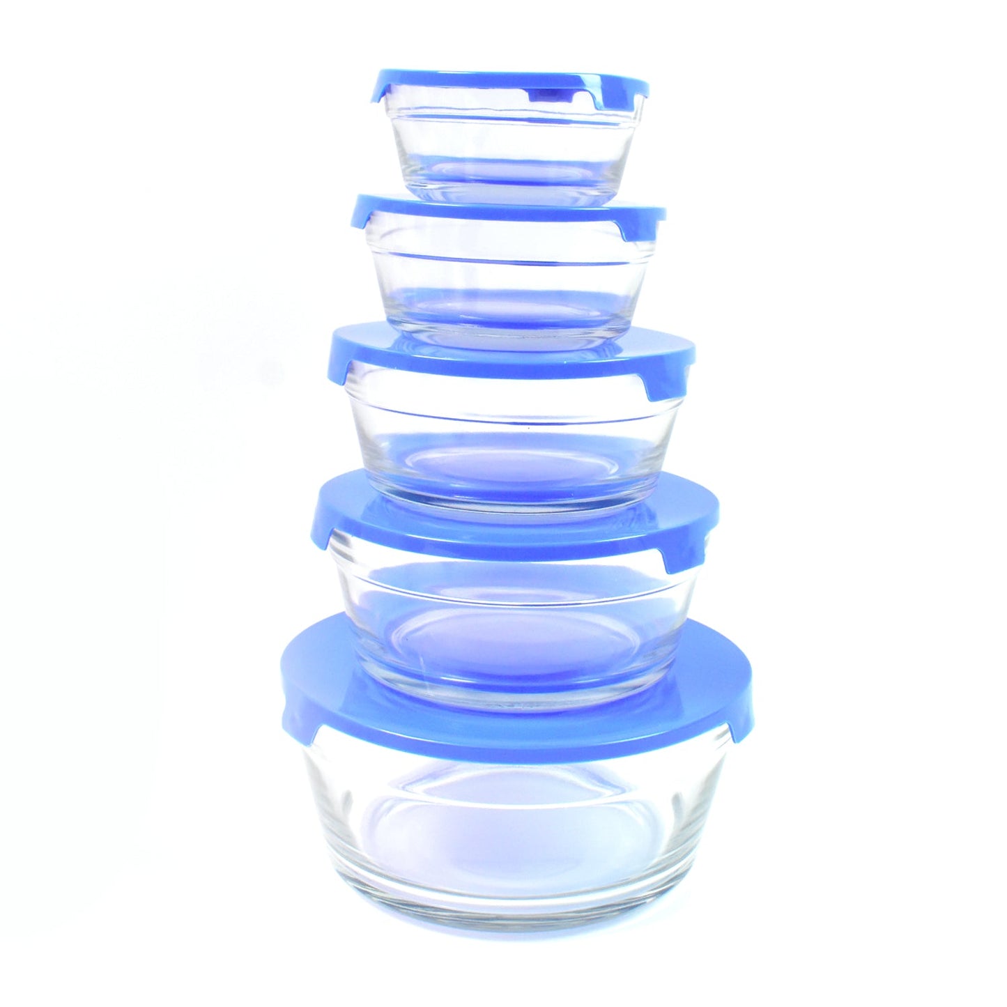 Modern Glass Bowl Set Mixing / Storage Bowls with Lids (5 Pcs Set) SWASTIK CREATIONS The Trend Point