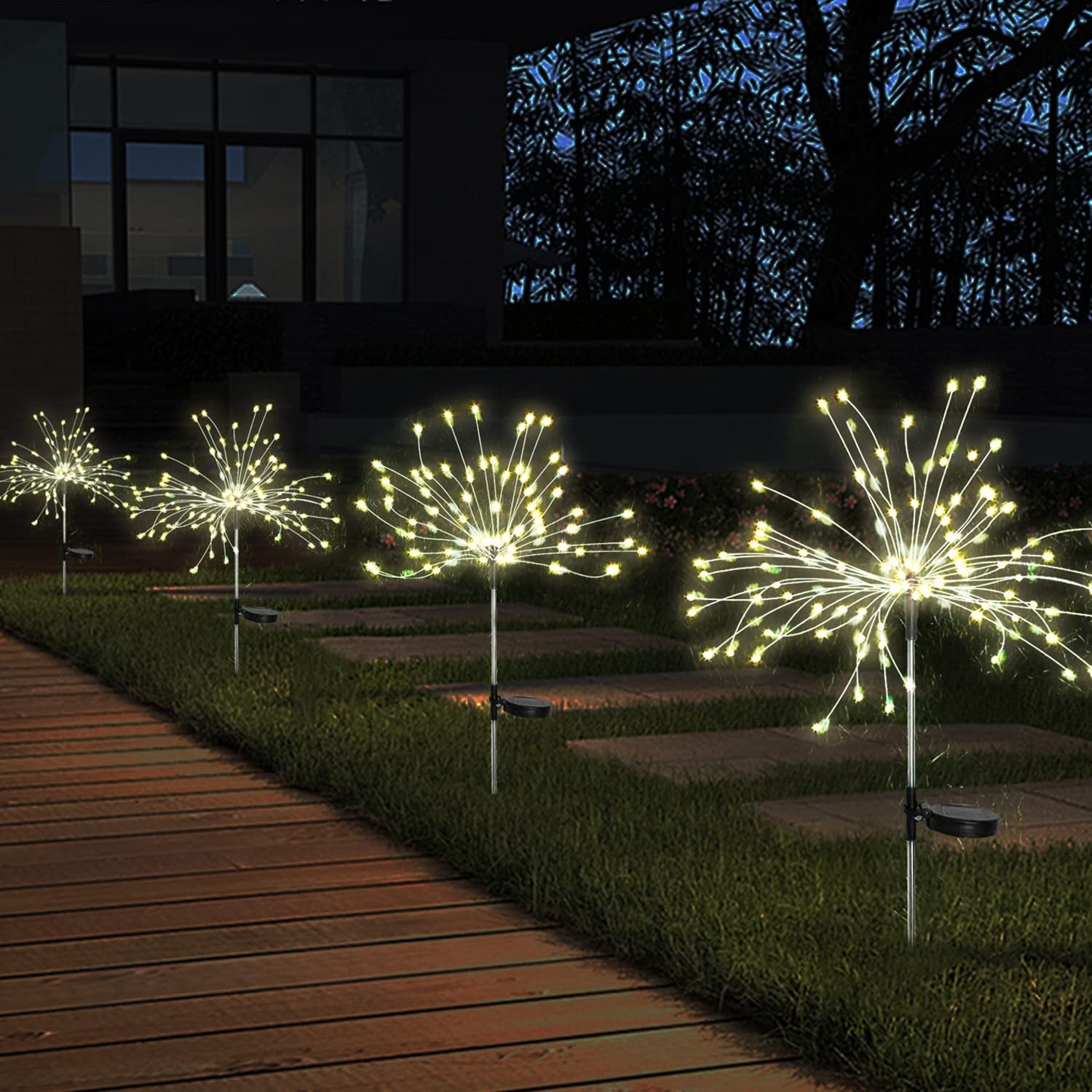 Colorful Multi Led Outdoor Solar Garden Lights (4 Pcs Set)