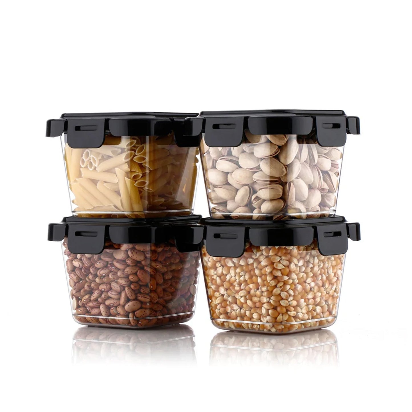 Plastic Food Storage Containers with Lid (4 Pcs Set / 500 ML) SWASTIK CREATIONS The Trend Point