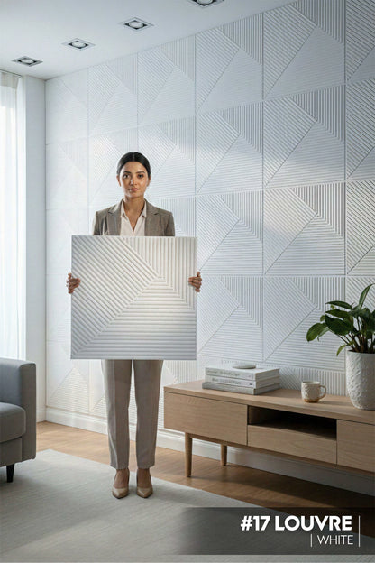 #17 Louvre Without Mirror Wall PVC Panels - 4 colors option - (Size 50*50cm) - SWASTIK CREATIONS The Trend Point