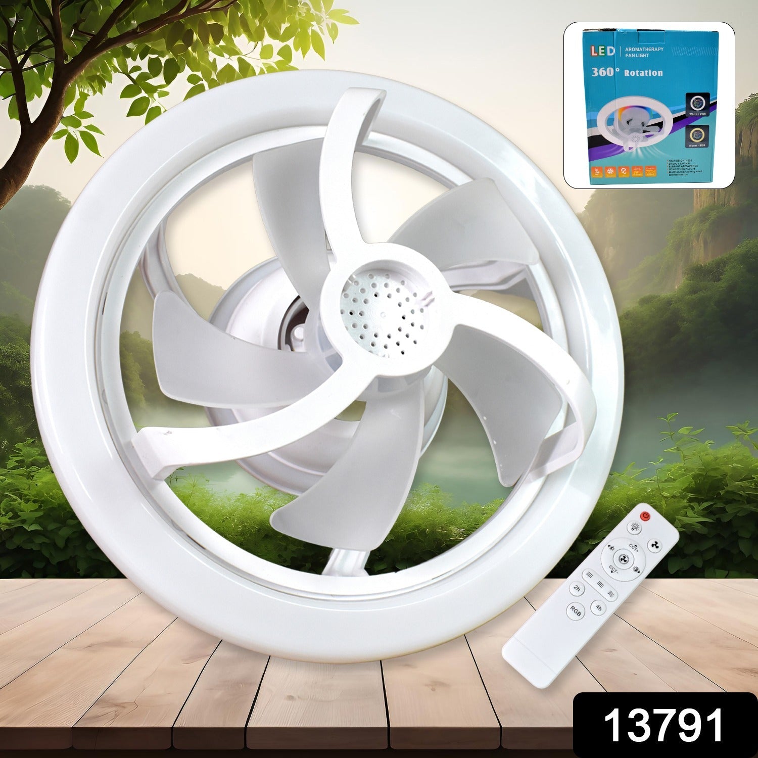 360° Rotation Ceiling Fan Light Smart Fan with Remote Control (1 Pc)