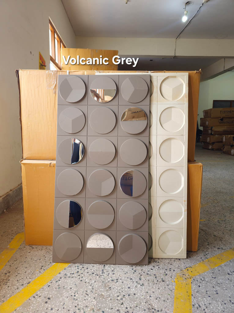 #GrovaStone 112 Mirror – 25mm PU Stone Finish Panels - Size 2x4ft - 5 color options - Min 8Pcs