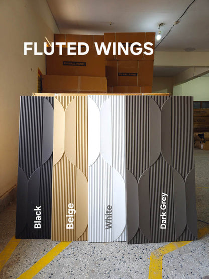 #Fluted Wings PU Panel New Design- 30mm thickness - Size 2x4ft - 4 color options - Min 8Pcs