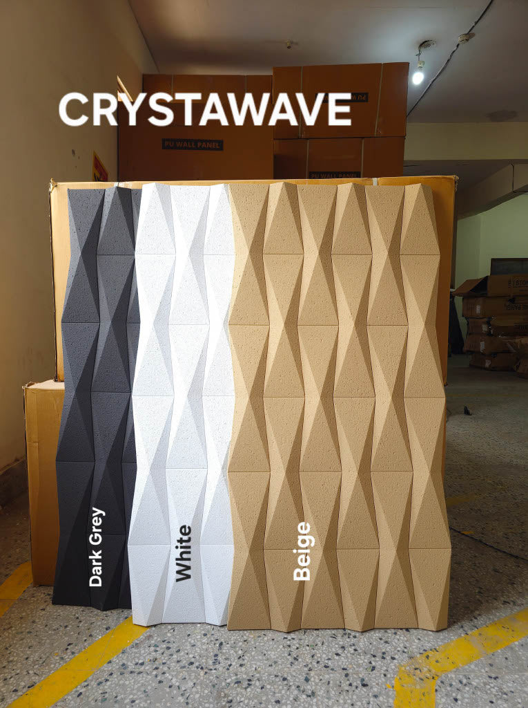 #Crysta Wave PU Panel New Design- 30mm thickness - Size 2x4ft - 3 color options - Min 8Pcs