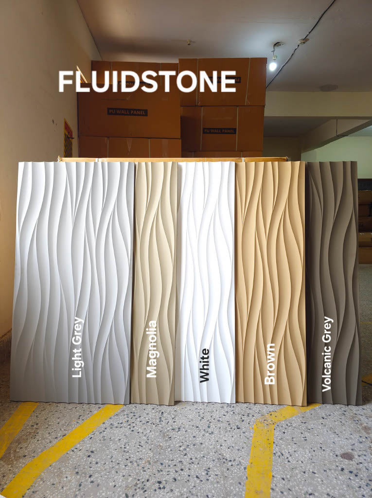 #Fluid Stone PU Panel New Design- 30mm thickness - Size 2x4ft - 4 color options - Min 8Pcs