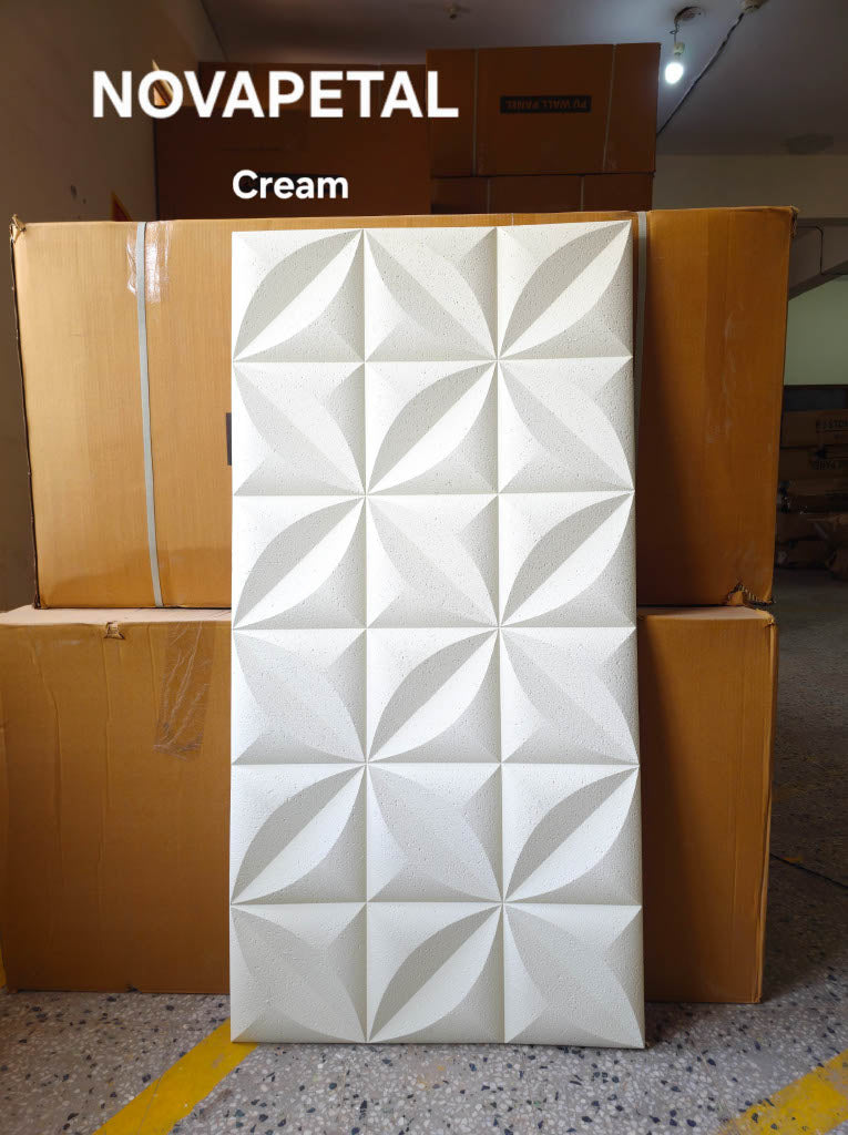 #NovaPetal - PU Panels White New Design - Size 2x4ft - Min 8Pcs