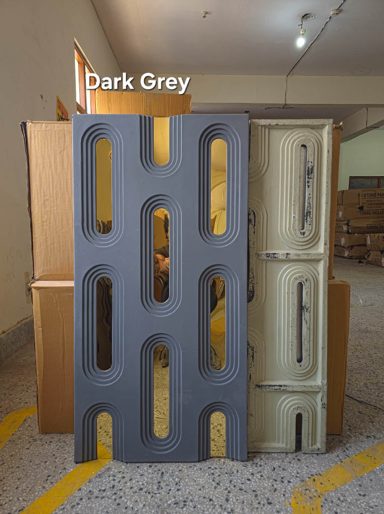 #StoneForge 109 Mirror - PU Panels Fluted Cutout Design- 40mm thickness - Size 2x4ft - 5 color options - Min 8Pcs