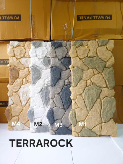 #Terra Rock 106 Multicolor– 35mm PU Stone Finish Panels - Size 2x4ft  - 4 color options - MOQ 8Pcs