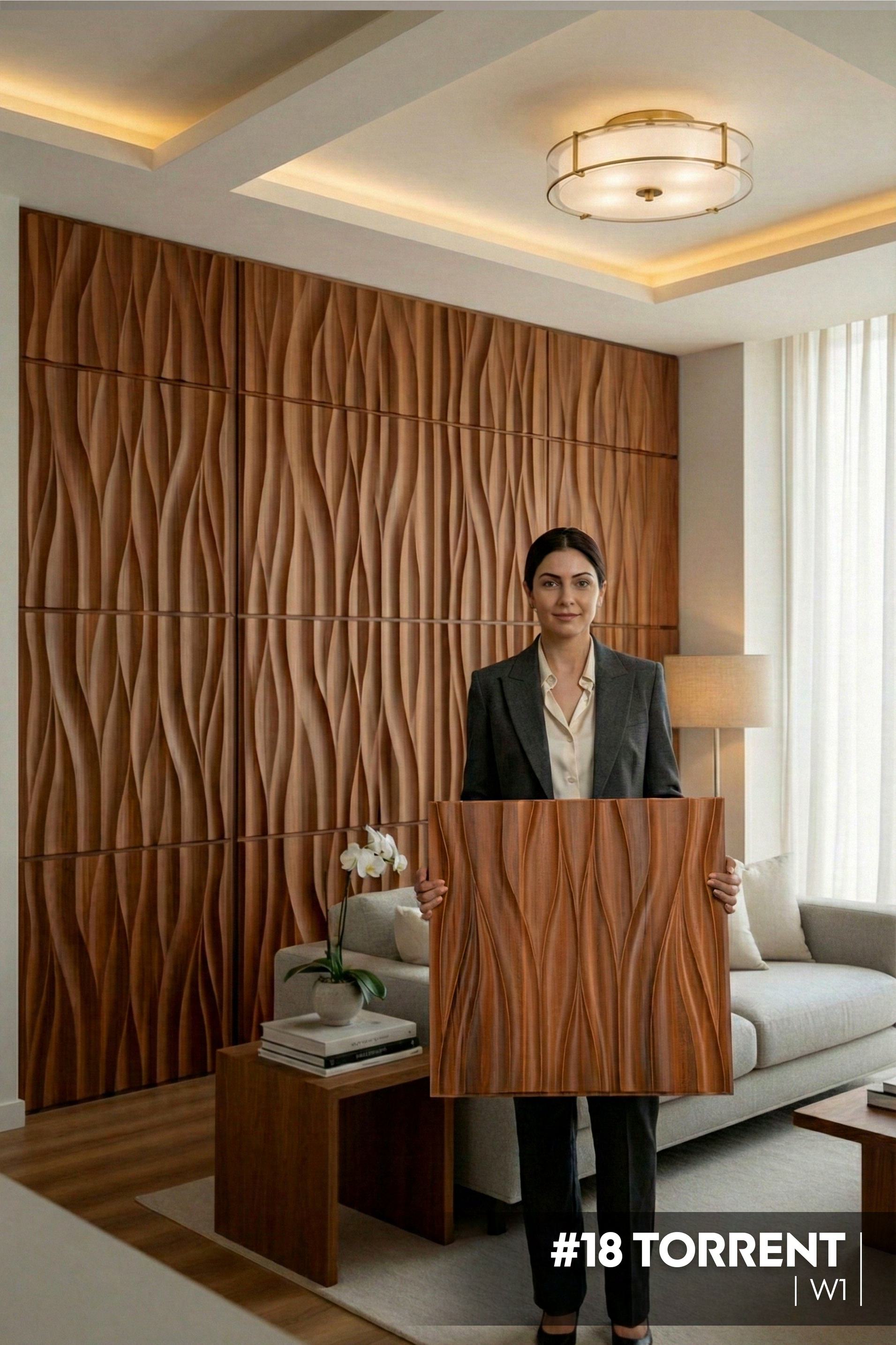 #18 Torrent 3D PVC Panel - 4 colors options - (Size 50*50cm) - SWASTIK CREATIONS The Trend Point