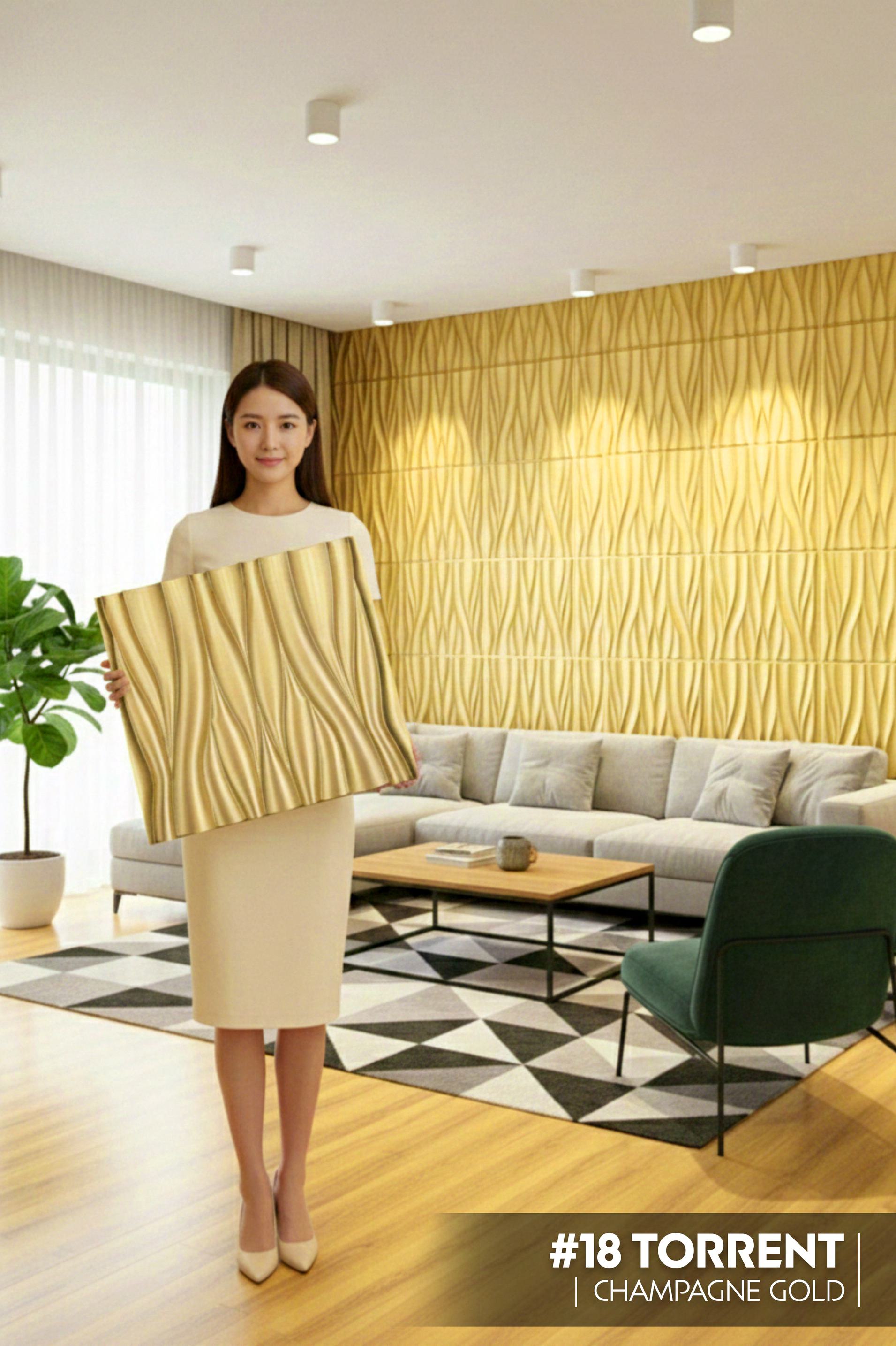 #18 Torrent 3D PVC Panel - 4 colors options - (Size 50*50cm) - SWASTIK CREATIONS The Trend Point