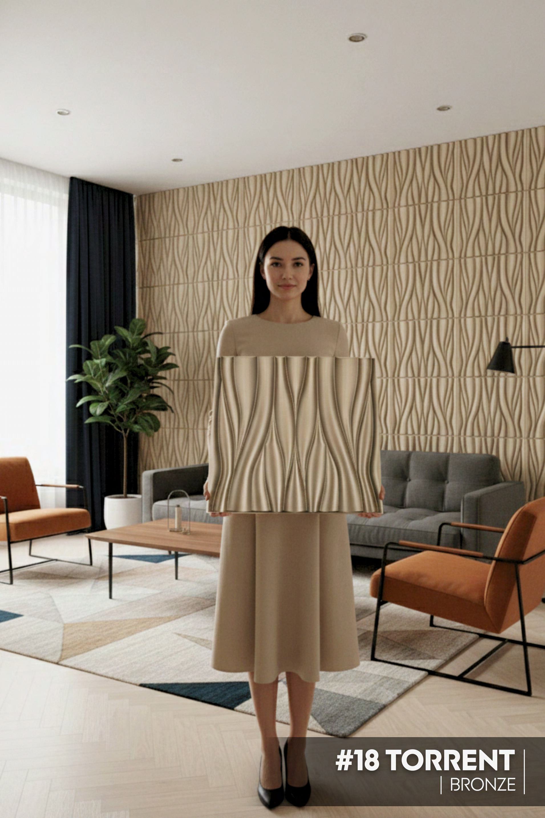 #18 Torrent 3D PVC Panel - 4 colors options - (Size 50*50cm) - SWASTIK CREATIONS The Trend Point