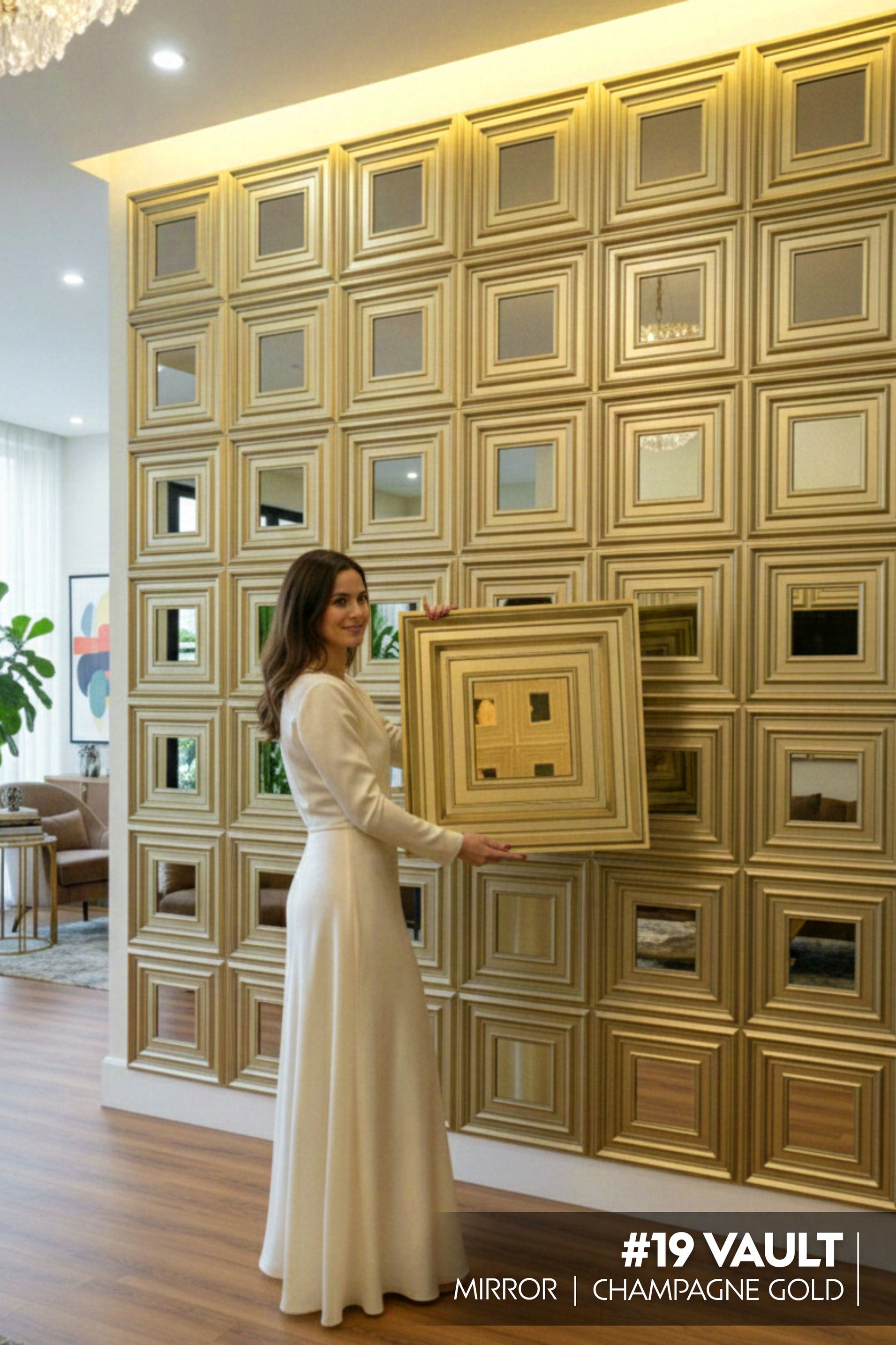 #19 Vault - Vault 3D PVC Panel (Mirror) - 6 colors option - (Size 50*50cm) - SWASTIK CREATIONS The Trend Point