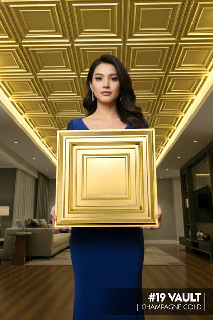 #19 Vault - Vault 3D PVC Panel (Without Mirror) - 6 colors option - (Size 50*50cm) - SWASTIK CREATIONS The Trend Point