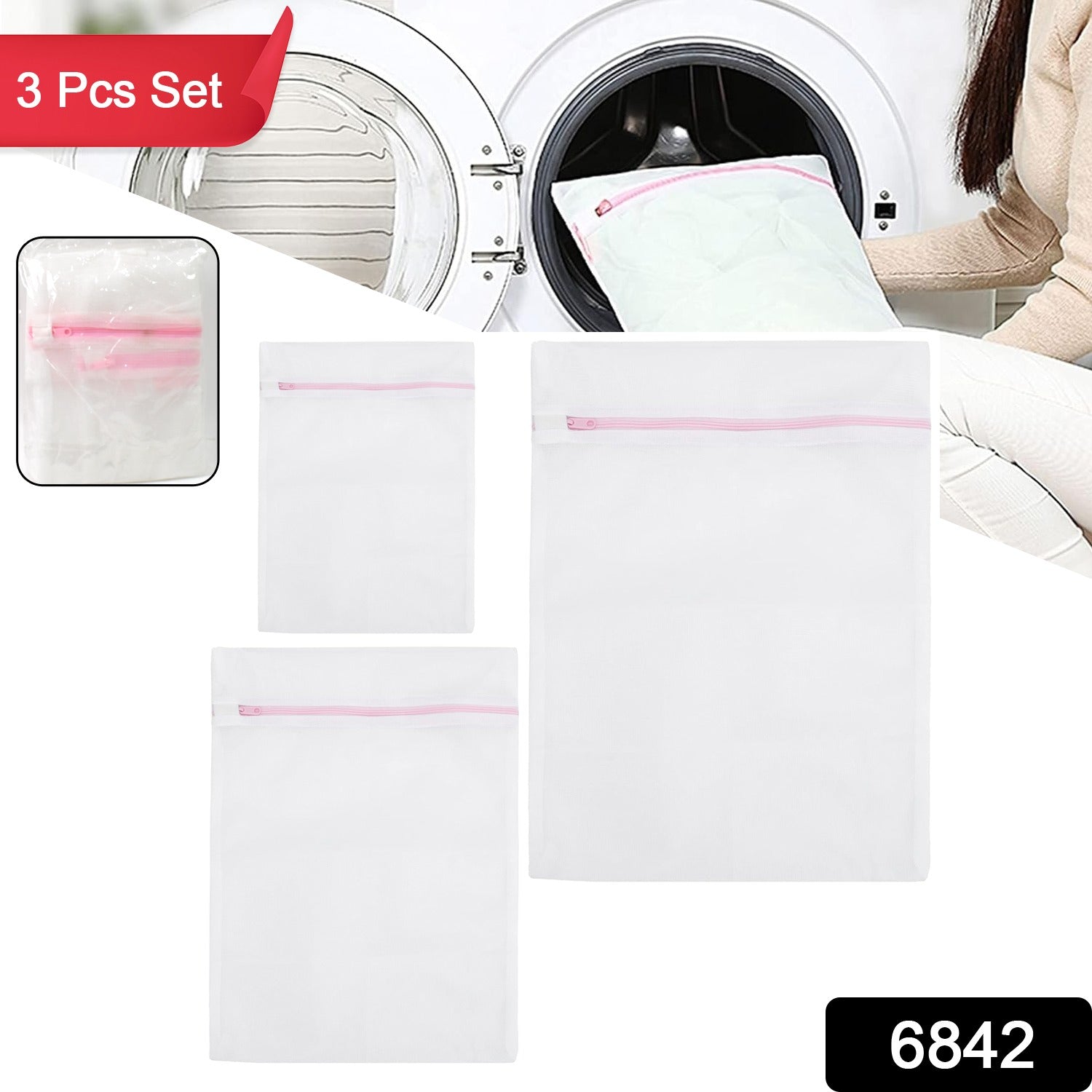 Reusable and Durable Zip Mesh Laundry Bag 3 Different Size (3 Pcs Set)