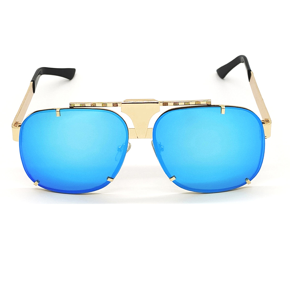 Aqua Blue maranello Square Sunglasses (SUN-LV-7026-AQB3GLD) SWASTIK CREATIONS The Trend Point