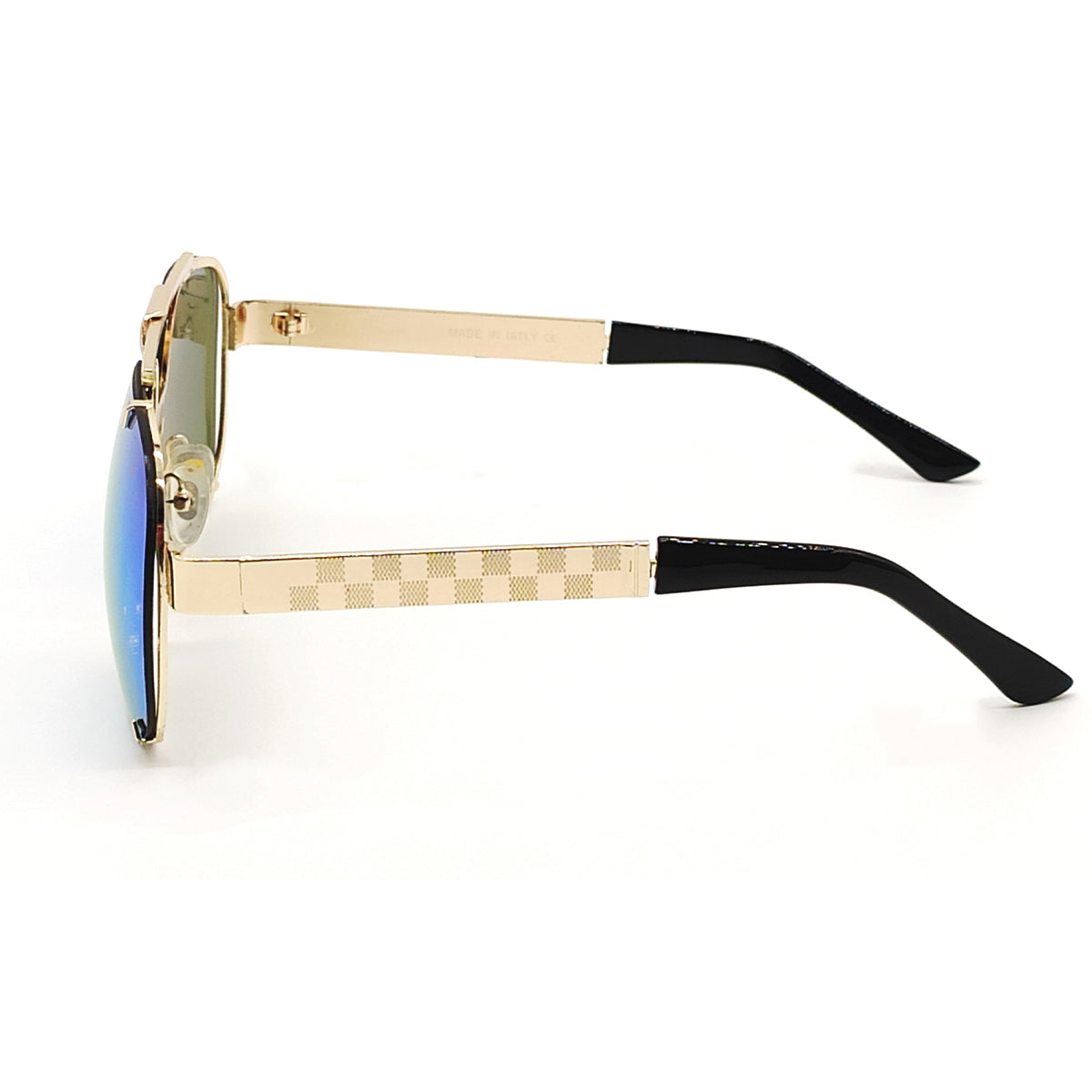 Aqua Blue maranello Square Sunglasses (SUN-LV-7026-AQB3GLD) SWASTIK CREATIONS The Trend Point