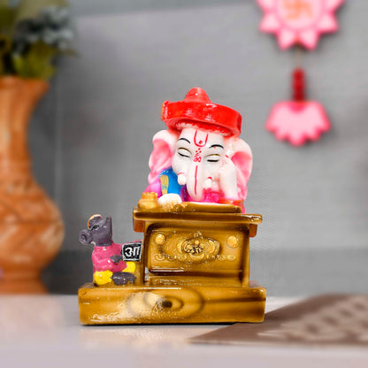 Thinking Lord Ganesha Statue with Mouse (MG-1)