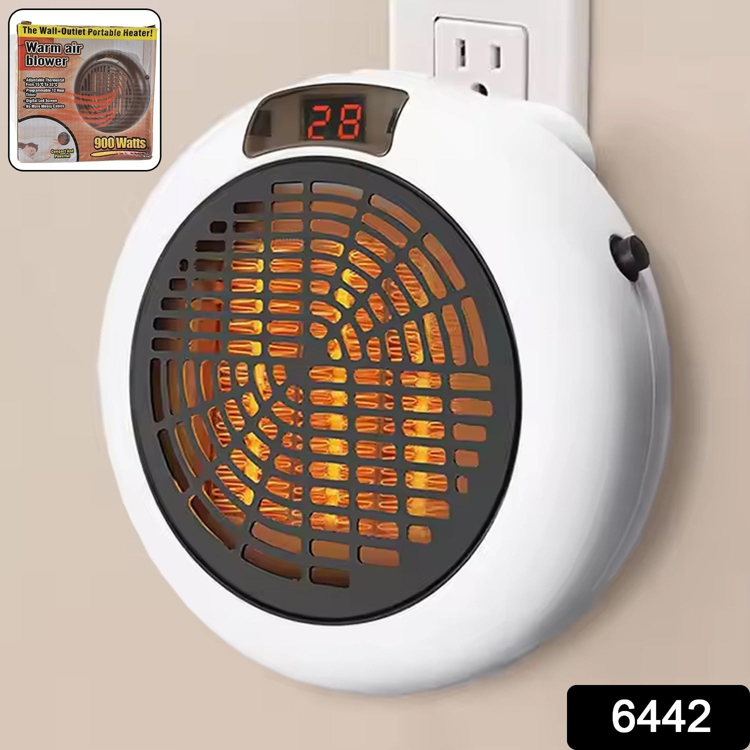 Room Heater for Home, Office, Camper LED Screen Portable Wall Heater (900W / 1 Pc)