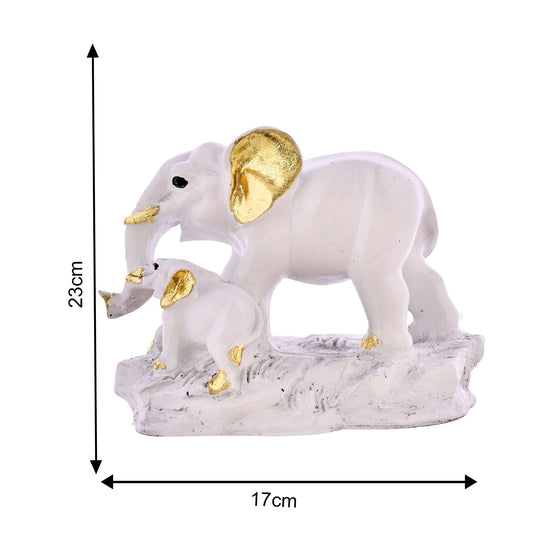 Swastik Trend Point Elephant Pair Idol & Figurine Statue - Home Decor | Decorative Showpiece | Animal Showpiece | Attractive Elephant