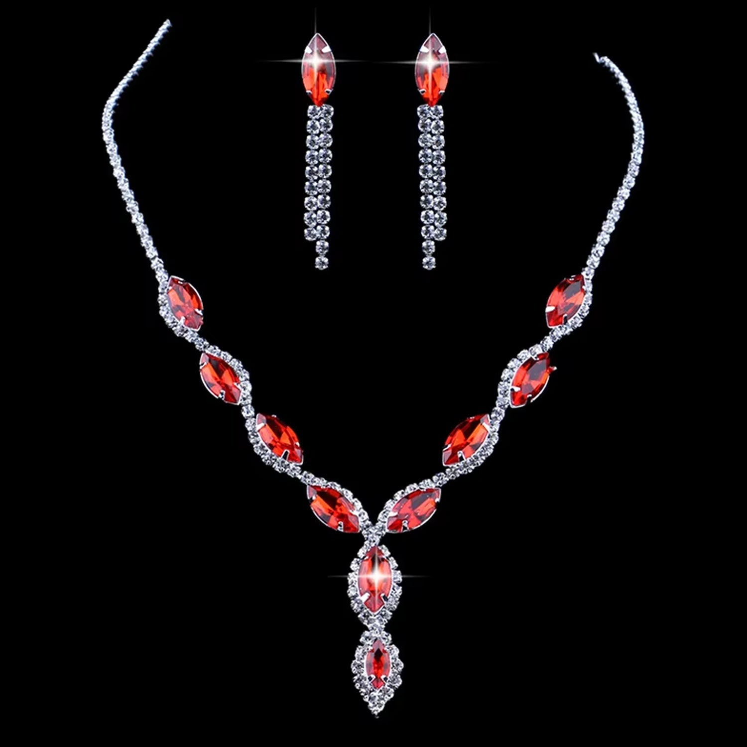 Necklace and Earrings Set Wedding Jewelry Set (1 Set / Mix Color)