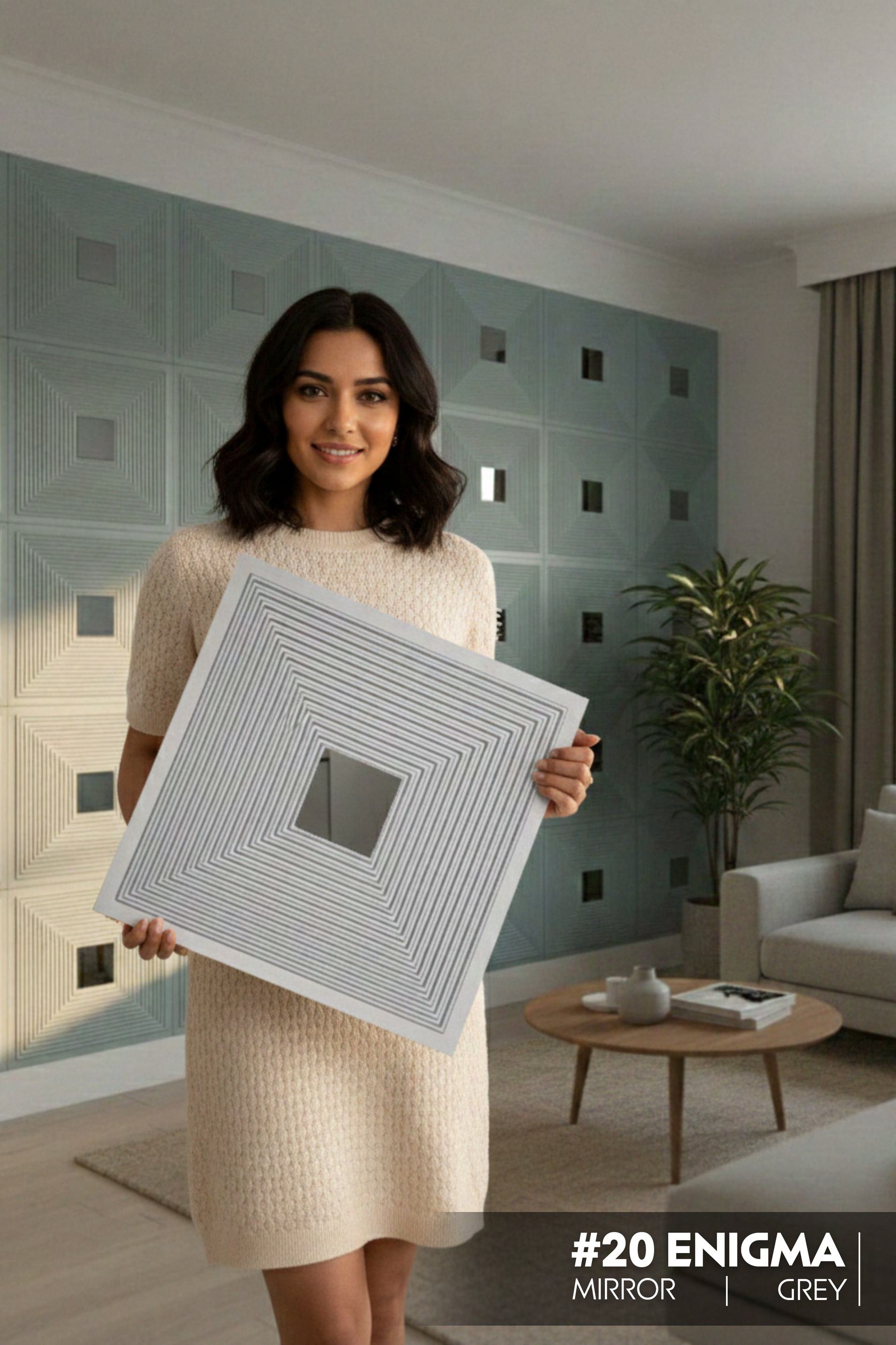 #20 Enigma 3D PVC Mirror Panel - 3 colors option - (Size 50*50cm) - SWASTIK CREATIONS The Trend Point