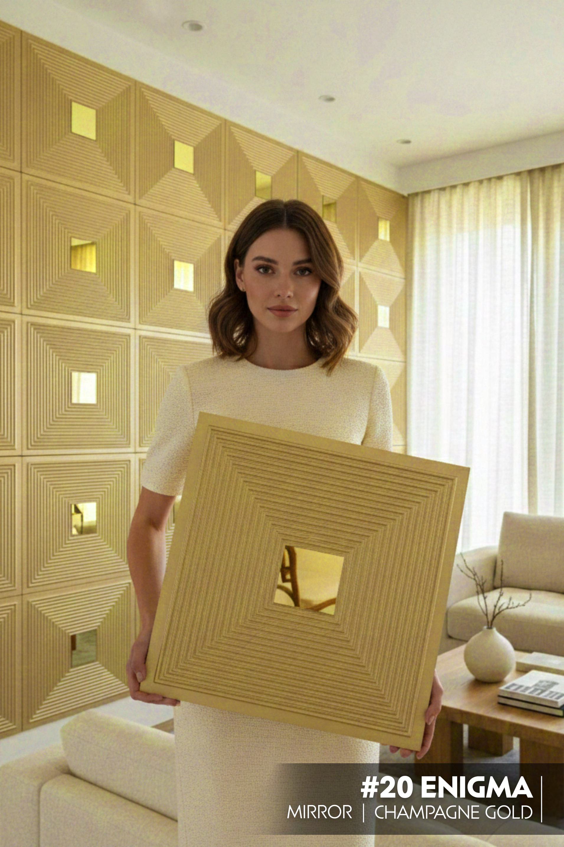 #20 Enigma 3D PVC Mirror Panel - 3 colors option - (Size 50*50cm) - SWASTIK CREATIONS The Trend Point