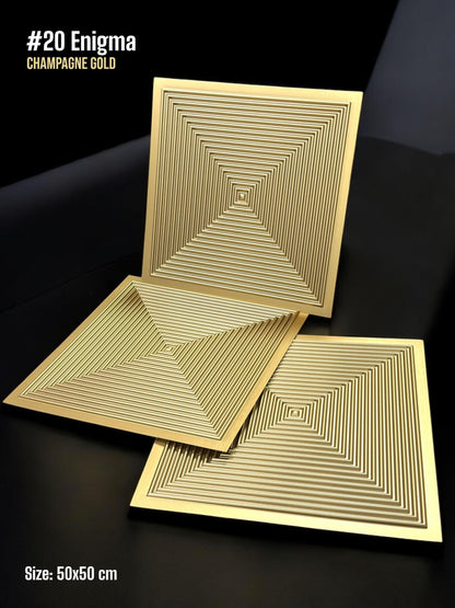#20 Enigma 3D PVC Panel (Without Mirror)- 4 Colors option - (Size 50*50cm) - SWASTIK CREATIONS The Trend Point