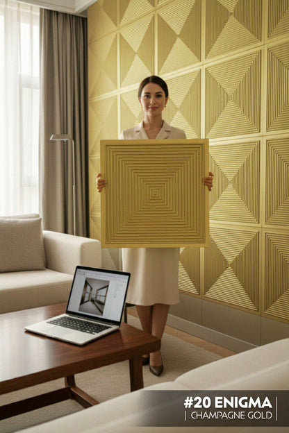 #20 Enigma 3D PVC Panel (Without Mirror)- 4 Colors option - (Size 50*50cm) - SWASTIK CREATIONS The Trend Point