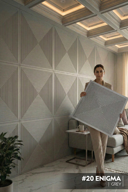 #20 Enigma 3D PVC Panel (Without Mirror)- 4 Colors option - (Size 50*50cm) - SWASTIK CREATIONS The Trend Point