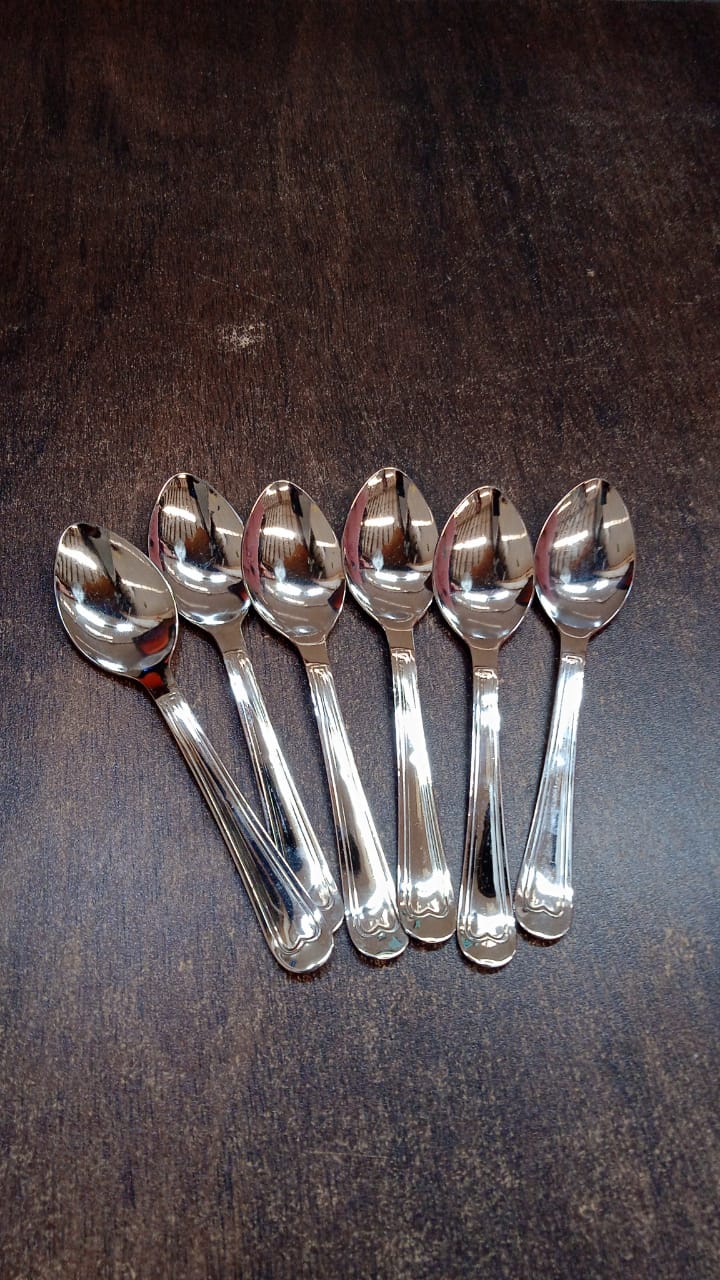 Small Stainless Steel Table Spoons (6 pcs) SWASTIK CREATIONS The Trend Point