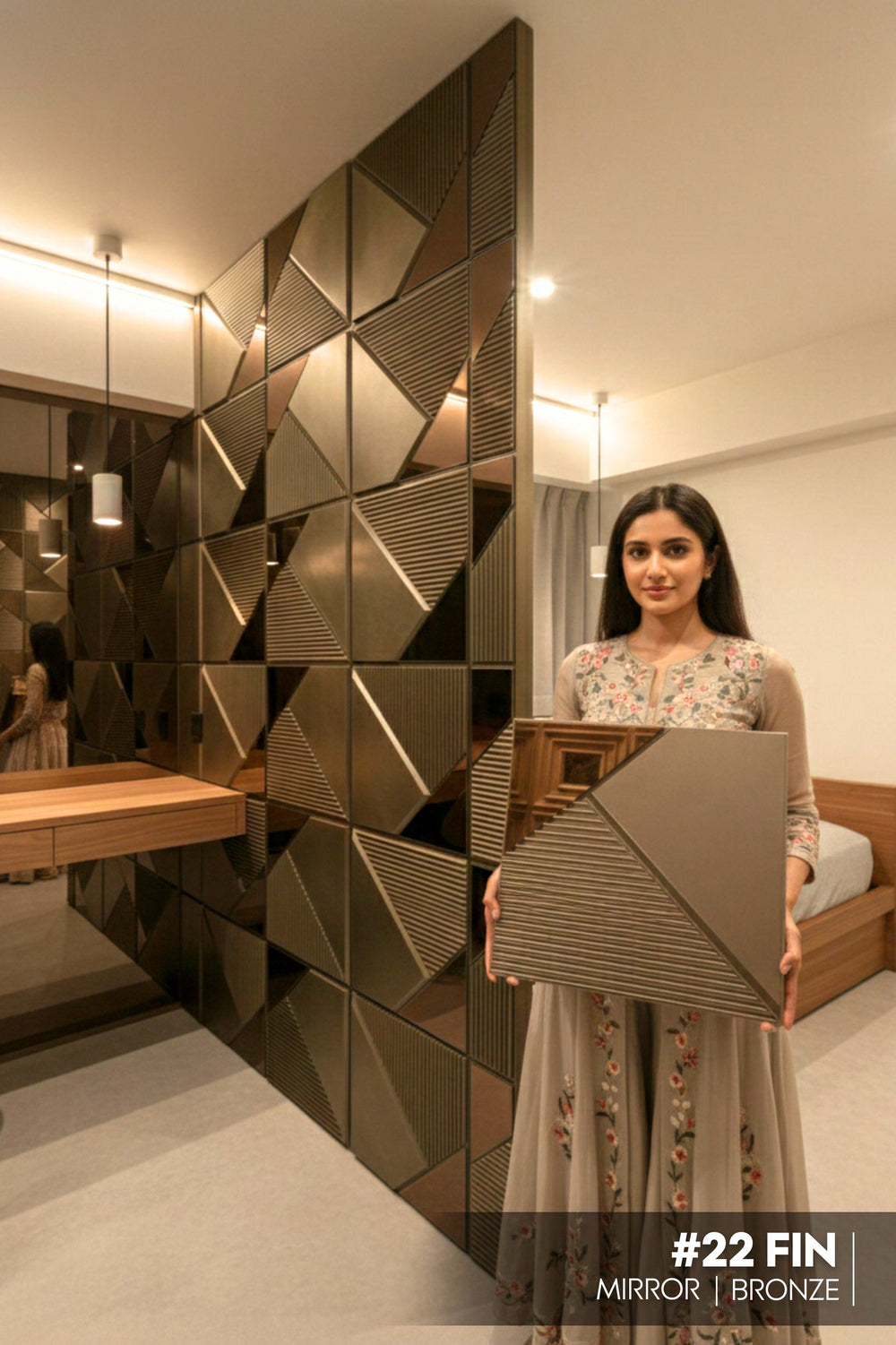 #22 Fin - 3D PVC Bronze Panel (Mirror) (Size 50*50cm) – SWASTIK ...