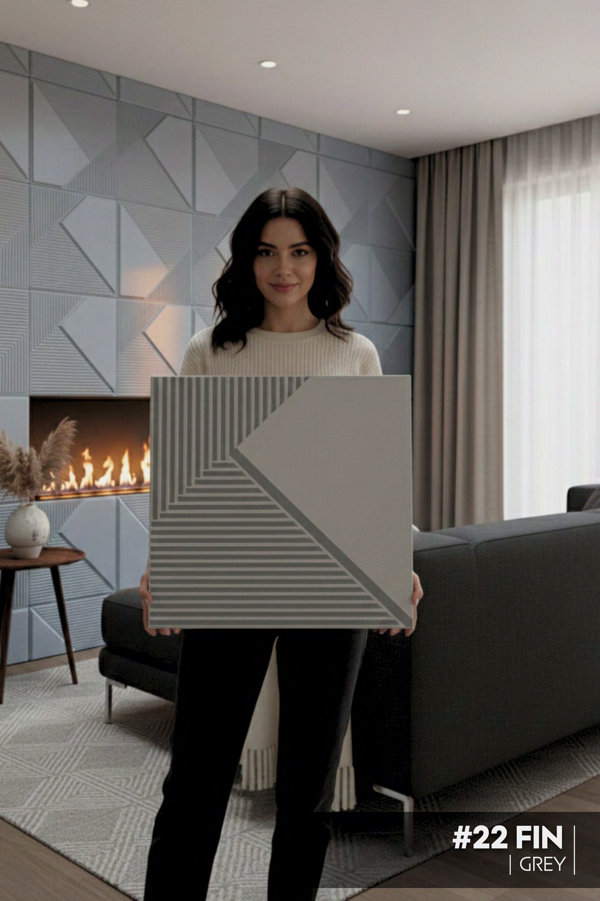 #22 Fin - 3D PVC Panel (Without Mirror) - 5 colors option - (Size 50*50cm) - SWASTIK CREATIONS The Trend Point