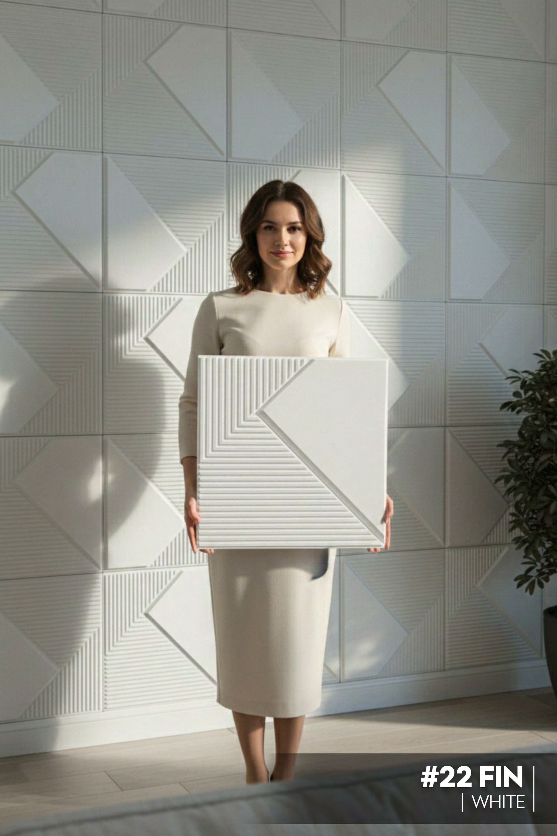 #22 Fin - 3D PVC Panel (Without Mirror) - 5 colors option - (Size 50*50cm) - SWASTIK CREATIONS The Trend Point