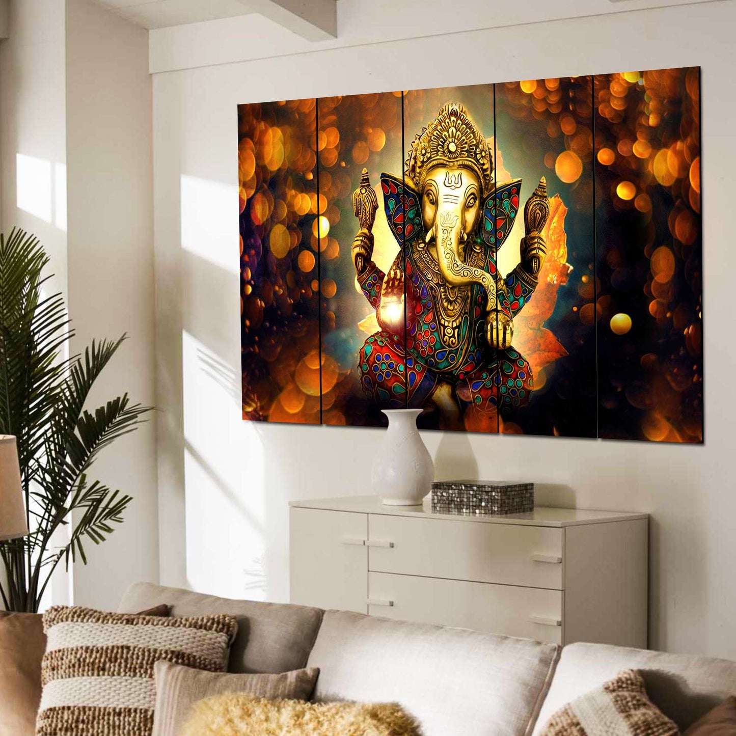 SET OF 5 Ganesh DIGITAL WALL PAINTING (2Y4G2) SWASTIK CREATIONS The Trend Point