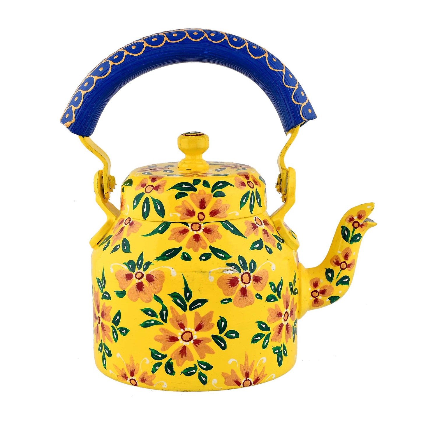 Hand-Painted Aluminium Tea Kettle – 750 ml for kitchen décor Home Décor , Tea Party , Serving - (KT2) SWASTIK CREATIONS The Trend Point